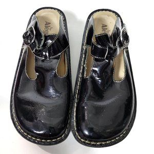 Alegria Classic Clogs Brilliant Black Patent Glossy Rocker Mules Size 10 40